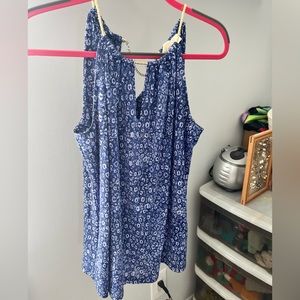 Micheal Kors blue tank top with gold rope detail